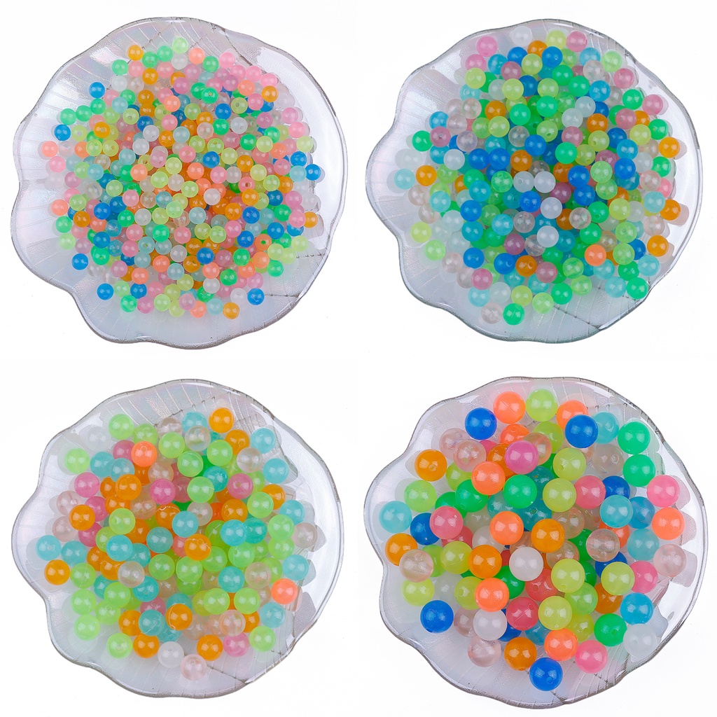 Set 6 / 8 / 10 / 12 Hạt Tròn Dạ Quang Nhiều Màu Sắc Làm Đồ Trang Sức Thủ Công