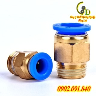 khớp ( van ) nối nhanh ống hơi 1cái ✴️VIP✴️ cút nối ( đầu nối ) nhanh máy nén khí ren ngoài PC6-02. van tiết lưu