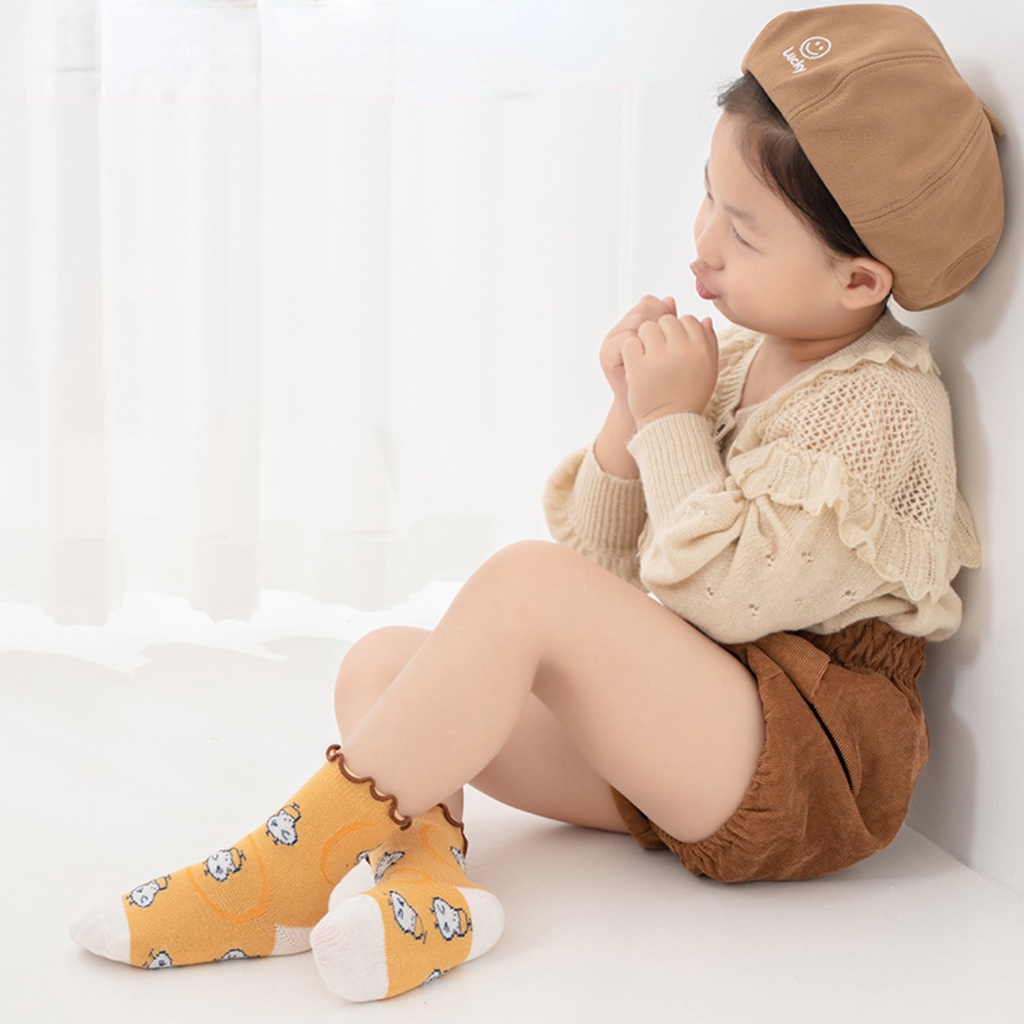 Set 5 đôi vớ công chúa KokoroCare HW-05 họa tiết hoạt hình dễ thương năm 2022 cho bé gái 1-8 tuổi