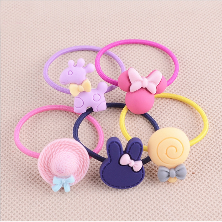 Bộ 10 dây cột tóc chất liệu co dãn xinh xắn cho bé gái