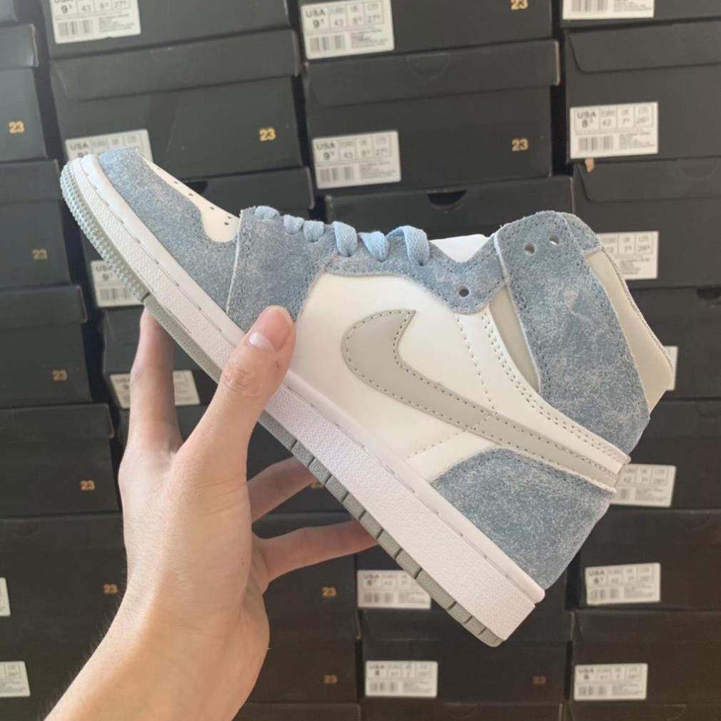 Giày Jordan 1 cao cổ Hyper Royal xanh nỉ, Giày JD1 xanh nỉ cổ cao siêu hot 2021 Full Box Bill -Tình Sneaker | BigBuy360 - bigbuy360.vn