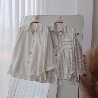 Áo sơ mi đũi buộc nơ 2 bên - Tying Shirt - by ufothebasic