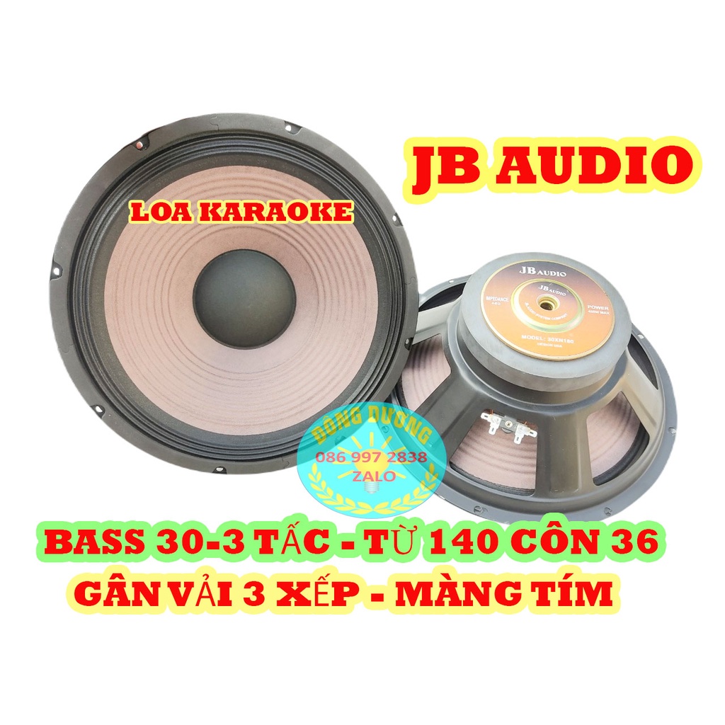 GIÁ 1 CHIẾC - CỦ LOA FUN 3 TẤC JB AUDIO - TỪ 140 CÔN 36 MÀNG TÍM GÂN VẢI - LOA BASS 30 - CỦ LOA RỜI