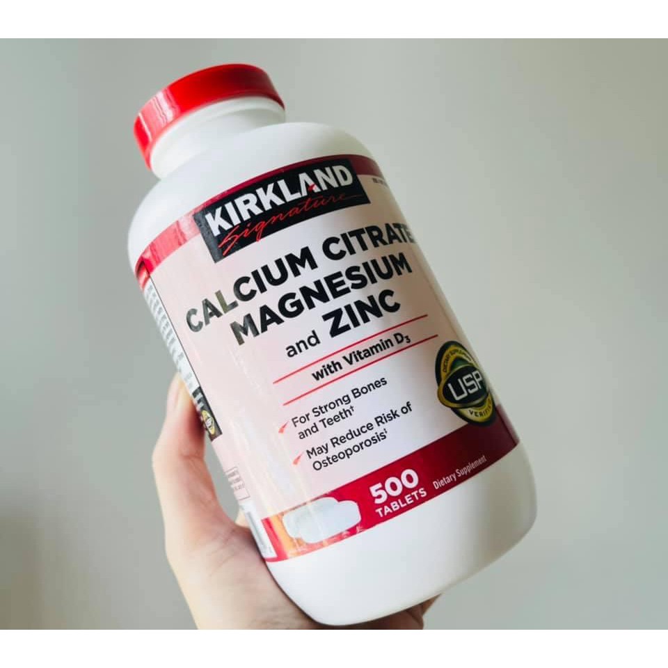 VIÊN UỐNG BỔ SUNG CANXI KIRKLAND CALCIUM CITRATE MAGNESIUM AND ZINC 500 VIÊN