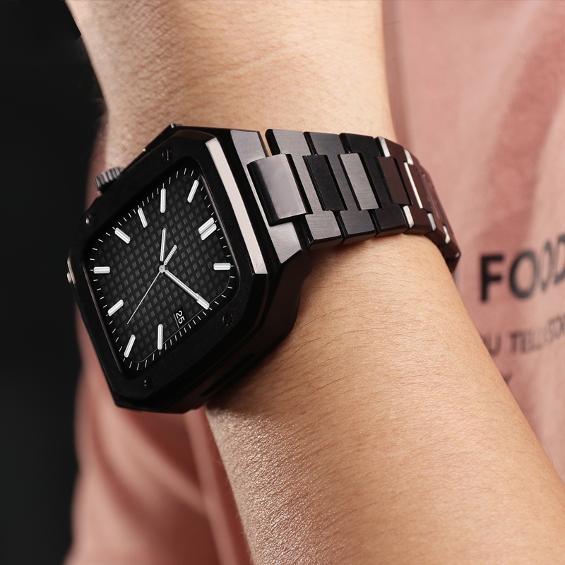Dây đeo và ốp thay thế bằng thép không gỉ thời trang cho apple watch 7 45mm 44mm iwatch series 7 6 SE 5