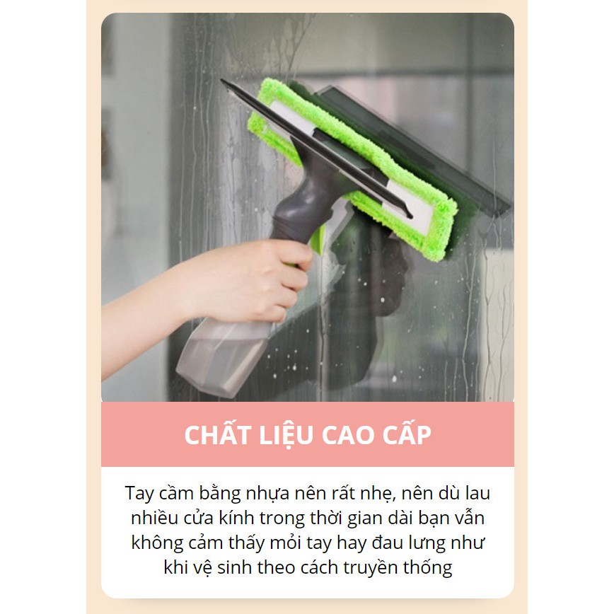 Cây Lau Kính Tích Hợp Bình Xịt 3 IN 1 - Home and Garden