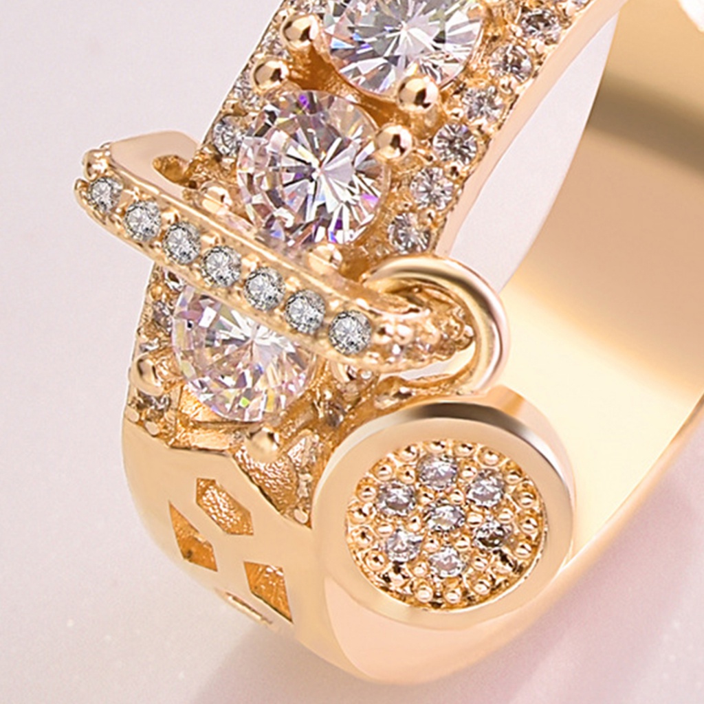 Nhẫn Hợp Kim Đính Đá Zircon Sang Trọng Cho Nữ