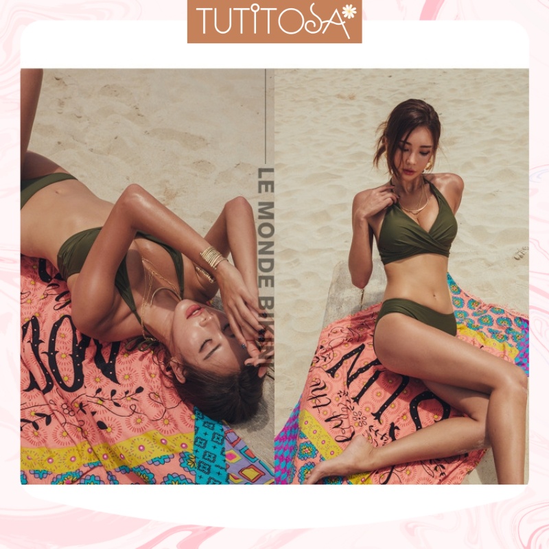 Bikini 2 mảnh nâng ngực 2 dây  hở lưng, đồ bơi đi biển sang chảnh sexy Hàn Quốc