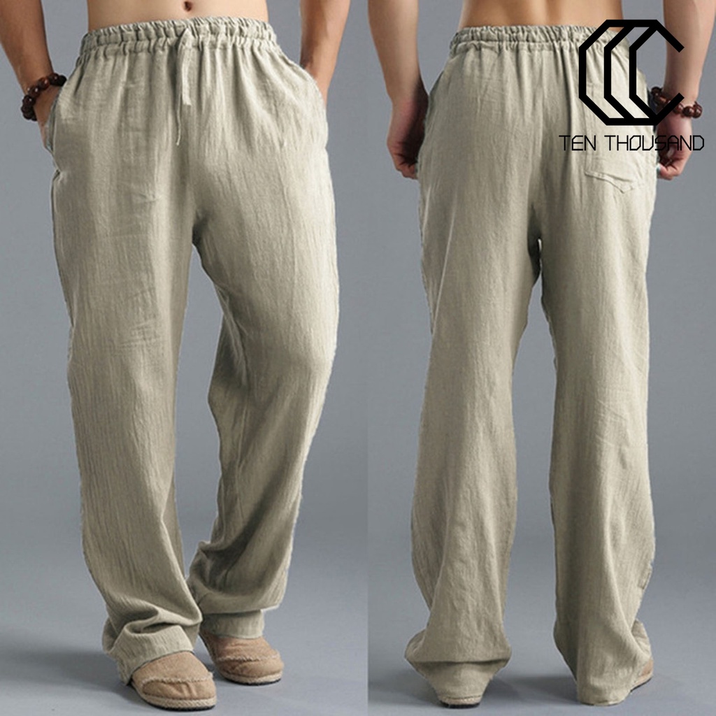 ♋Quần Dài Vải Mỏng Co Giãn Thoáng Khí Màu Sắc Đơn Giản Thời Trang Đường Phố