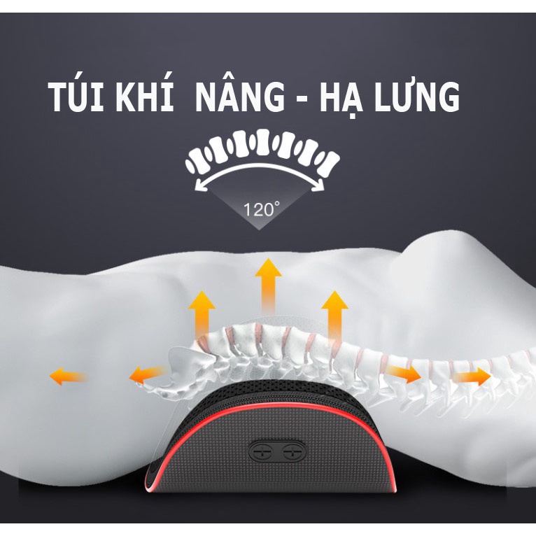 Máy massage lưng, massage cột sống có điều khiển, sưởi ấm hồng ngoại, 3 cấp độ rung