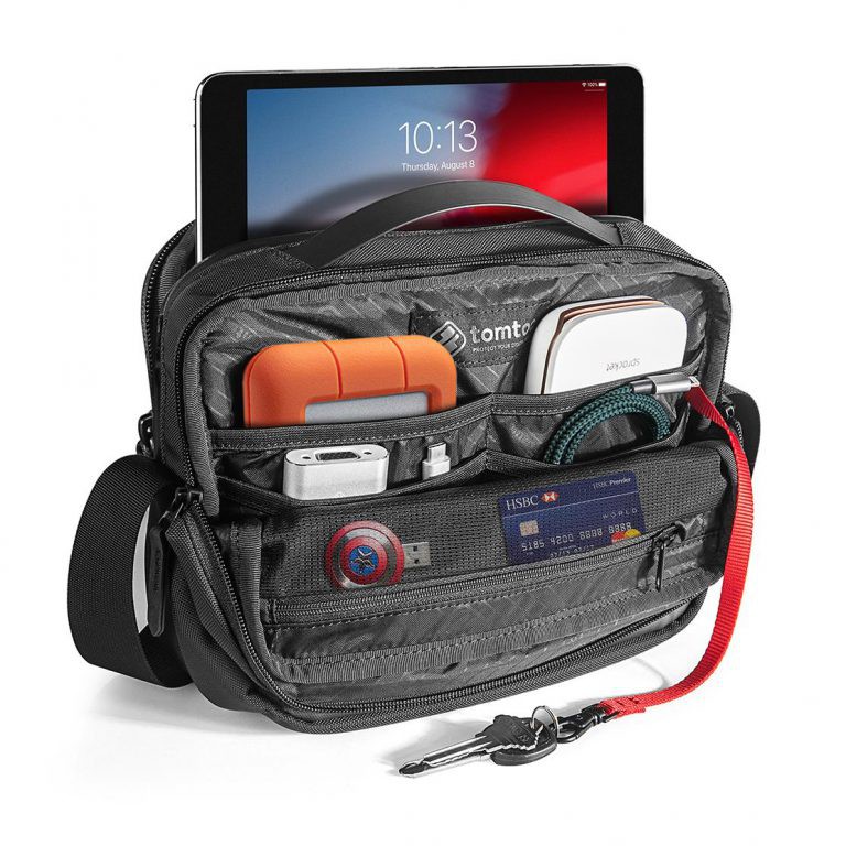 Túi đeo đa năng TOMTOC (USA) Crossbody for tech accessories and iPad mini 7.9inch H02-A02D - Phân Phối Chính Hãng