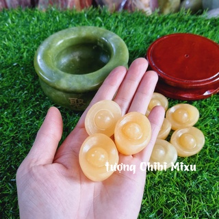 Bát Tụ Bảo Serpentine size 10cm (gồm 01 bát + 09 thỏi vàng + 01 đế gỗ)