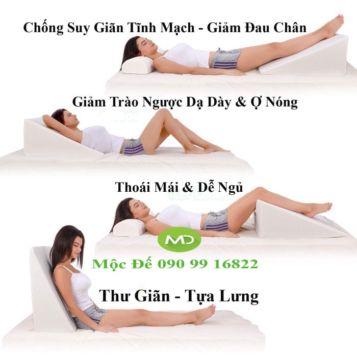 Gối Nệm Chống Trào Ngược Dạ Dày Ở Người Lớn HARU 60x60x26cm, Giúp Dễ Ngủ, Giảm Các Vấn Đề Về Tiêu Hóa
