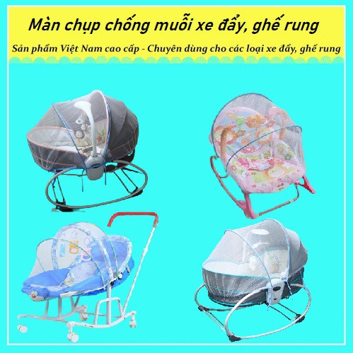 Màn Che Chống Muỗi Trùm Xe Đẩy, Ghế Rung, Nôi Rung Tiện Dụng Cho Bé