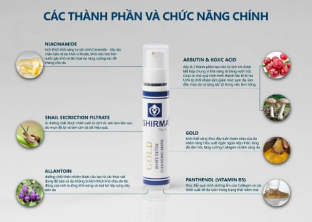 [Tặng Quà] Mỹ Phẩm Nhật Bản - MẶT NẠ VÀNG THẢI ĐỘC OSHIRMA RE-X 10gr