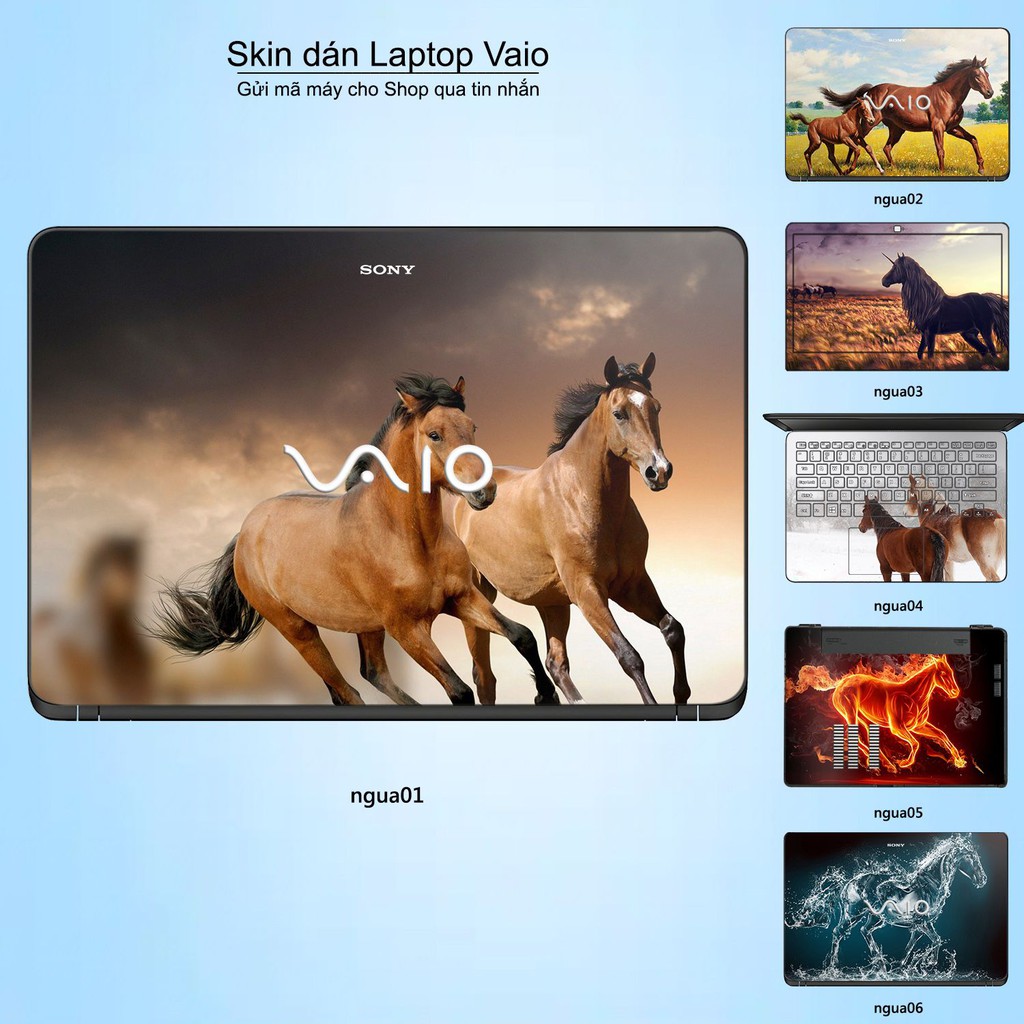 Skin dán Laptop Sony Vaio in hình Con ngựa (inbox mã máy cho Shop)