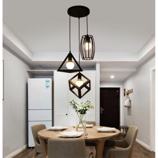 Tặng kèm bóng led,bộ ba thả hình tam giác, lập phương, bầu dục