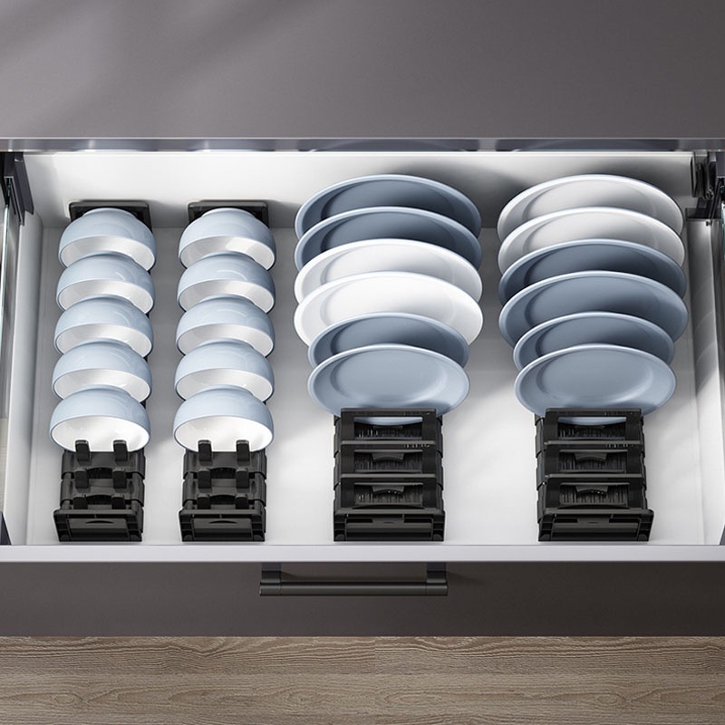 Giá để bát đĩa cao cấp sang trọng trong tủ bếp, ngăn kéo, giá úp bát đĩa gọn gàng tiện lợi chống gỉ dễ di chuyển NPR45