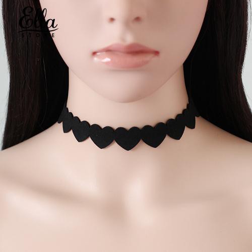Vòng cổ choker phối vải nhung hình trái tim độc đáo thời trang cho nữ