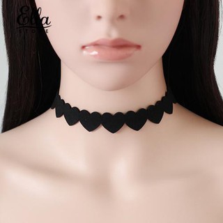 Vòng cổ choker phối vải nhung hình trái tim độc đáo thời trang cho nữ