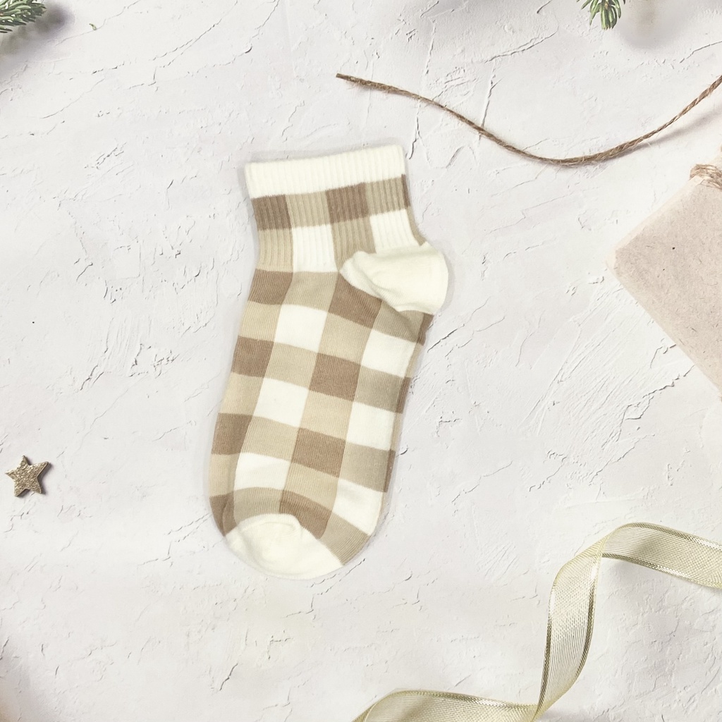 ẢNH THẬT  Tất - vớ nữ cổ cao họa tiết màu nâu dễ thương, xinh xắn Jelishop