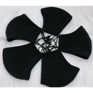 khẩu trang vải màu đen dây rút chỉnh size, vải cotton, giữa lót vải kháng khuẩn