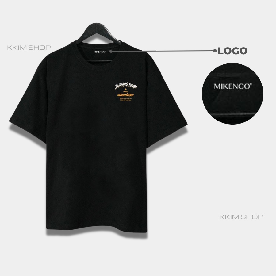 Áo Thun Tay Lỡ MIKENCO Burning Bear, áo phông unisex Form rộng oversize, chất liệu Cotton. KKIM Shop