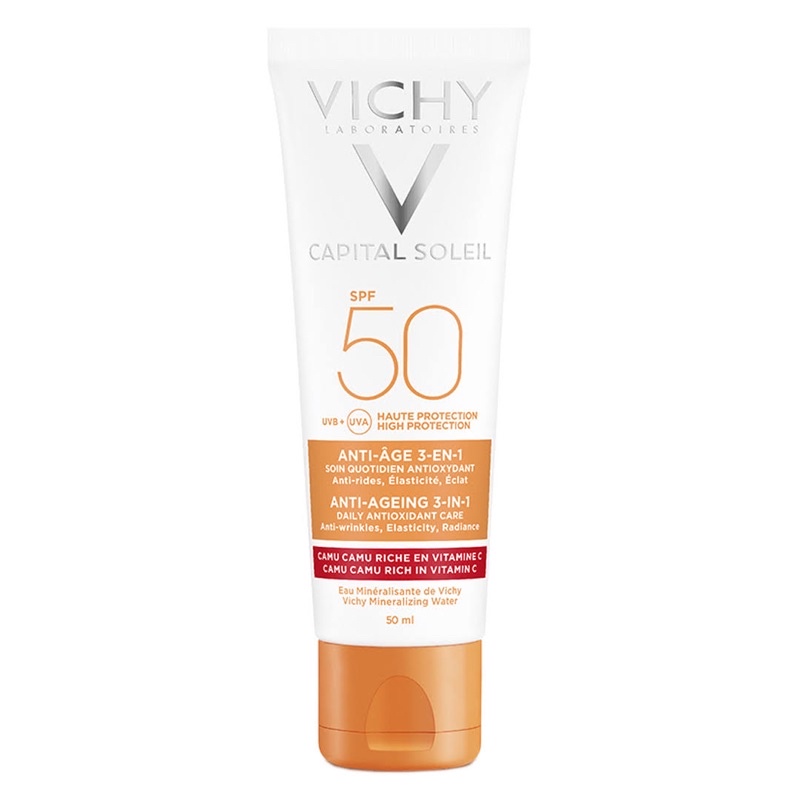 Kem Chống Nắng Vichy Capital Soleil 50ML - vichy có màu da, không màu, chống lão hoá