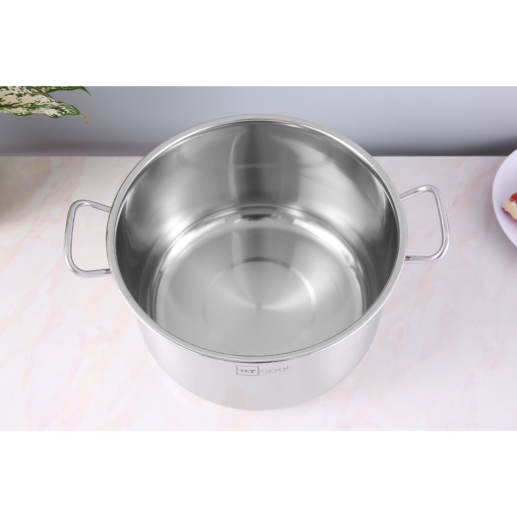 Nồi luộc gà 1 đáy cao cấp HT Cook  Fivestar nắp inox ( 26cm / 28cm / 30cm /32cm ) dùng được bếp từ , gas , hồng ngoại