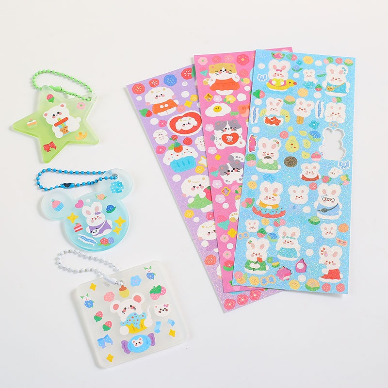 Sticker Dán Trang Trí Sổ Tay DIY Hình Động Vật Hoạt Hình Đáng Yêu
