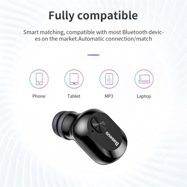 Tai nghe True Wireless Baseus Encock W01 Earphones (TWS, Bluetooth V5.0, Waterproof, Charging Case)