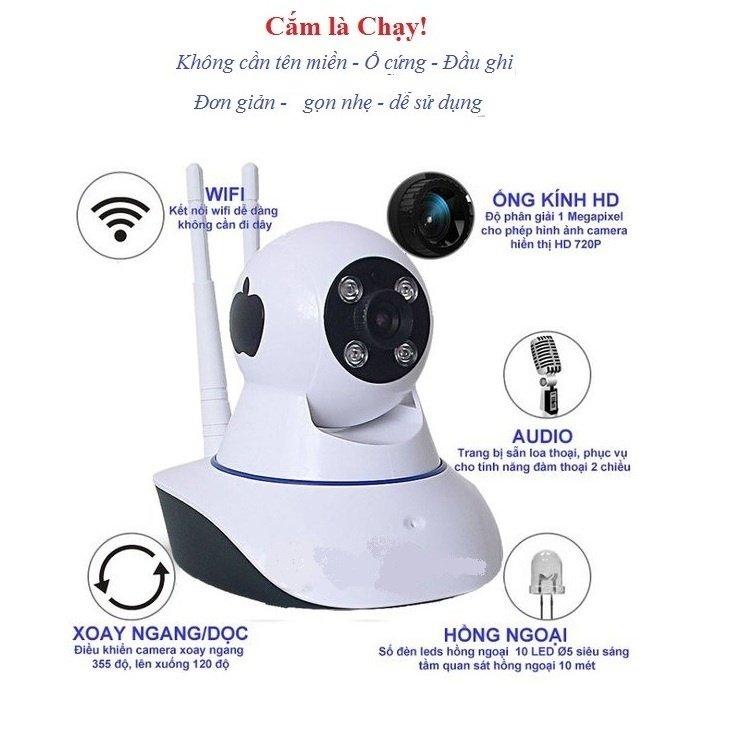 Camera Wifi Giám Sát Trong Nhà 2 Dâu Led EXIR Siêu Nét Full HD 1920x1080p Mới nhất 2021