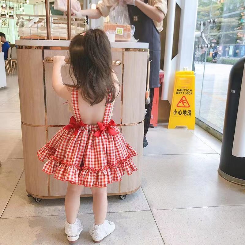 Đầm Công Chúa Không Tay Kẻ Sọc Caro Phong Cách Phương Tây Hợp Thời Trang Cho Nữ