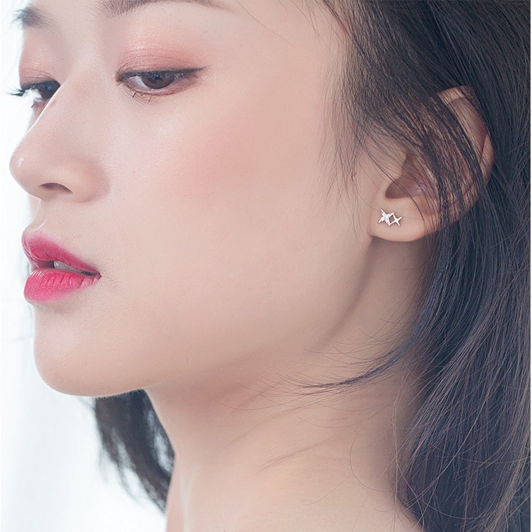 Hoa tai mạ bạc thời trang phong cách Hàn Quốc dành cho nữ