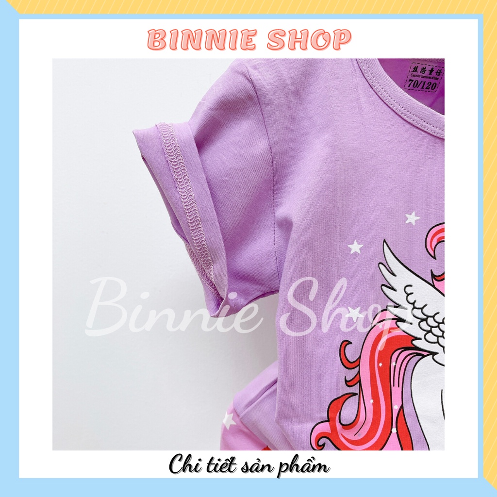 Đồ bộ bé gái quảng châu xuất hàn Quần áo trẻ em BINNIE SHOP chất thun cotton cho bé gái từ 7-15kg (0-3 tuổi) BGN1