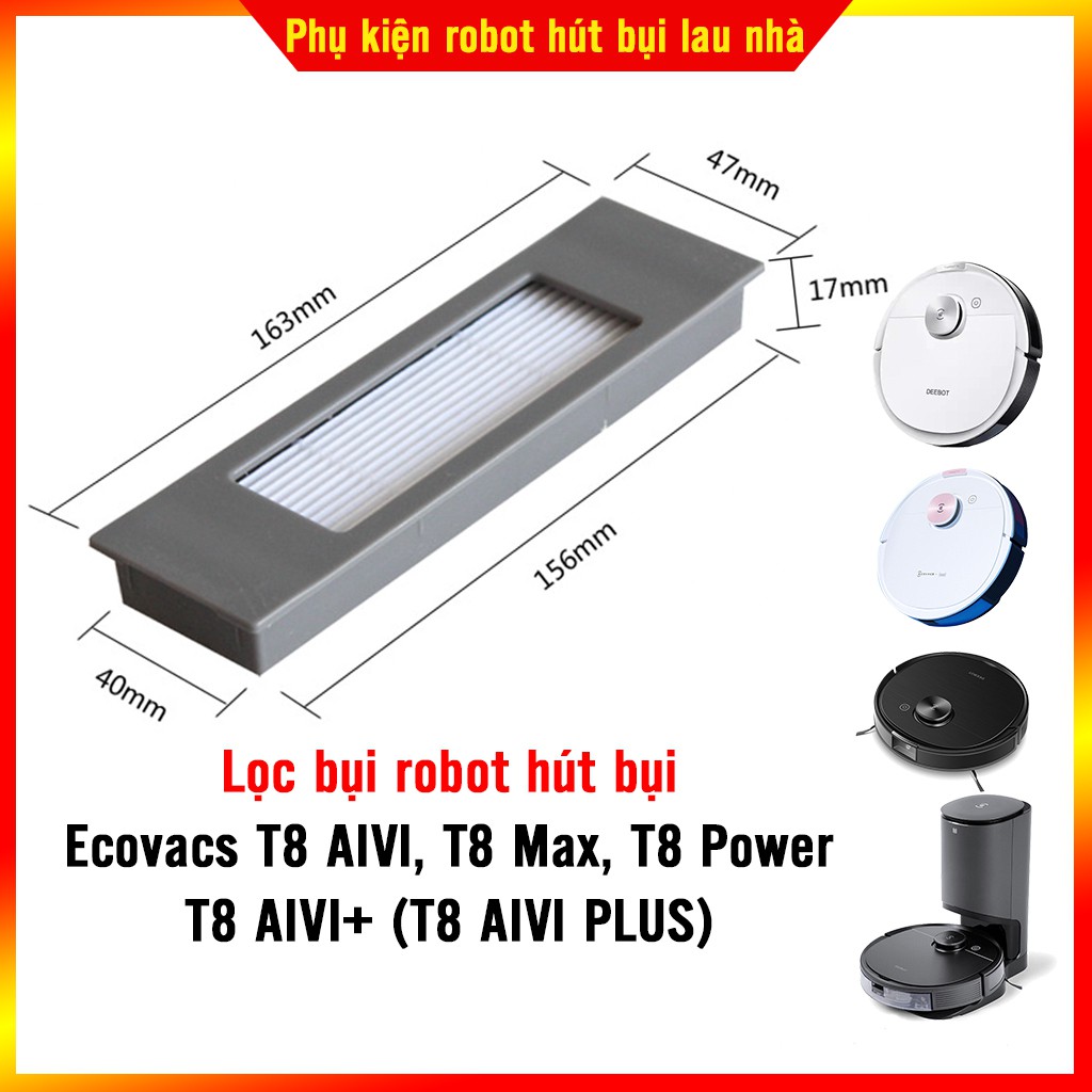 Bộ phụ kiện robot hút bụi Ecovacs T8 AIVI, T8 AIVI PLUS (T8 AIVI+), T8 Max, T8 Power