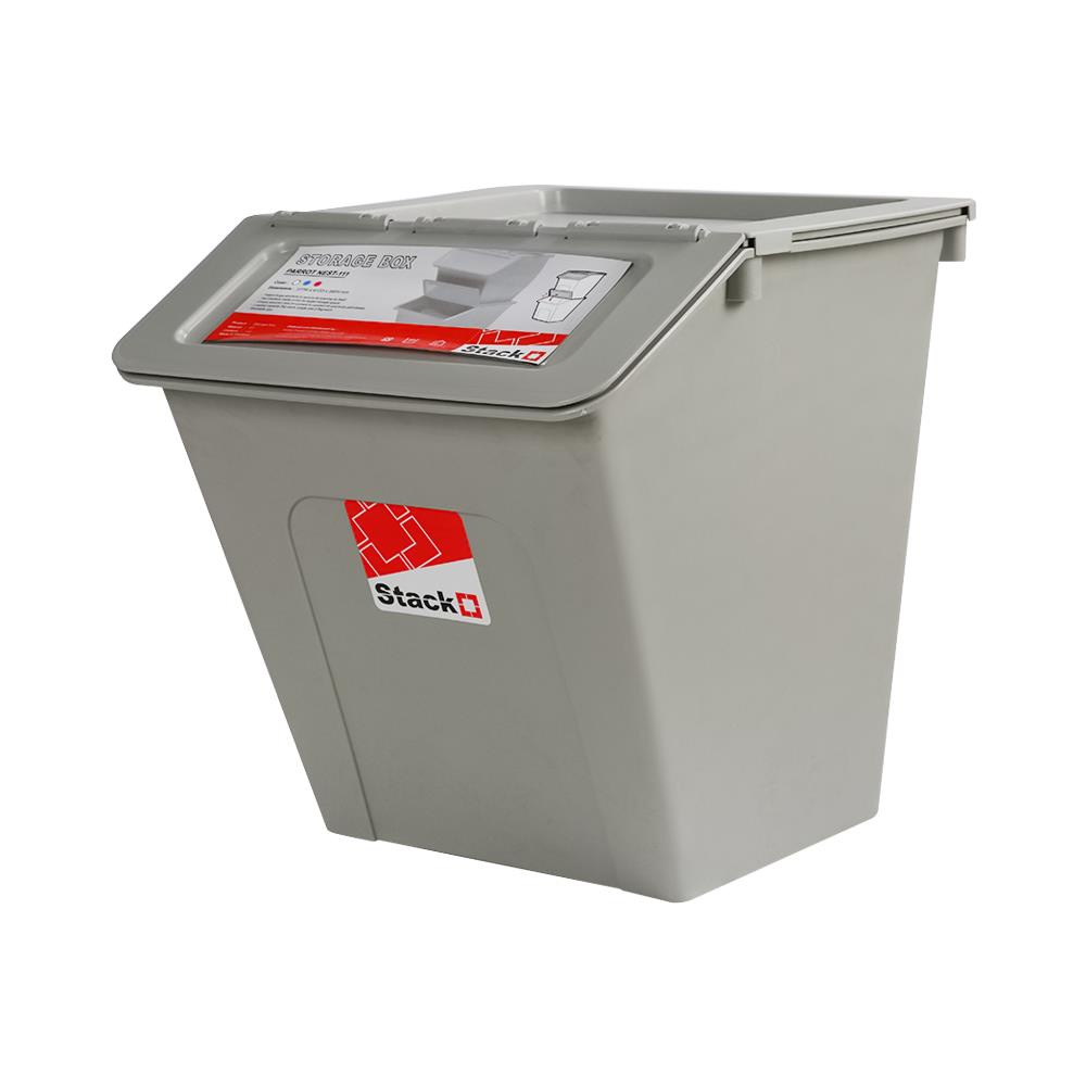 HomeBase STACKO Thùng nhựa đựng đồ đa năng có nắp 27L Parrot Thái Lan W37.7xH39xD41.2cm màu xám