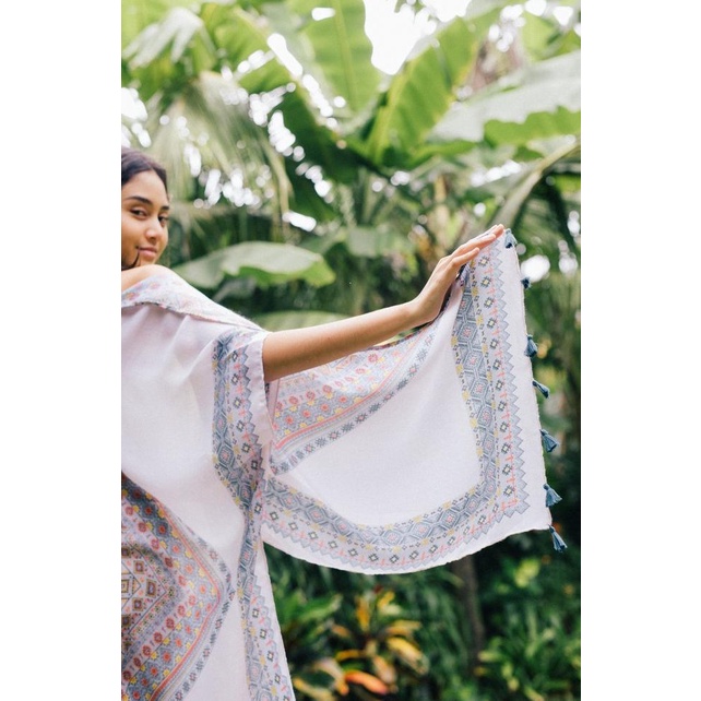 Isyana Áo Khoác Ngoài Bikini Bằng Viscose Viscose Màu Trắng Mặc Ngoài Bikini/Đi Biển | BigBuy360 - bigbuy360.vn