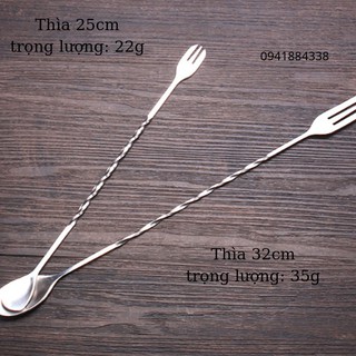 Thìa Bar 32cm Pha Chế Hai Đầu Inox -muỗng khuấy stirring spoon