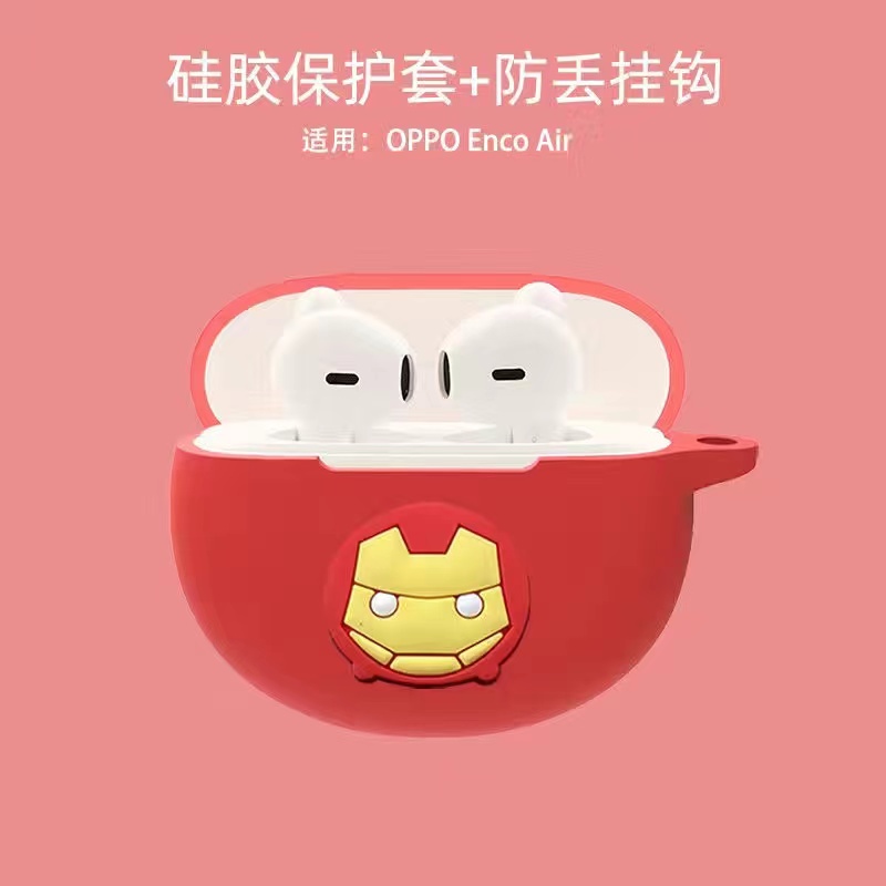 Vỏ Bảo Vệ Hộp Sạc Tai Nghe OPPO Enco Air 2 Chất Liệu Mềm Màu Trơn Họa Tiết Hoạt Hình