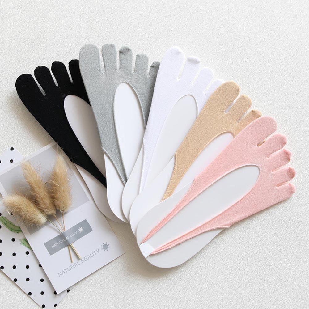 Vớ Xỏ Năm Ngón Chống Trượt Bằng Lụa Thủy Tinh Mỏng Trong Suốt Gợi Cảm