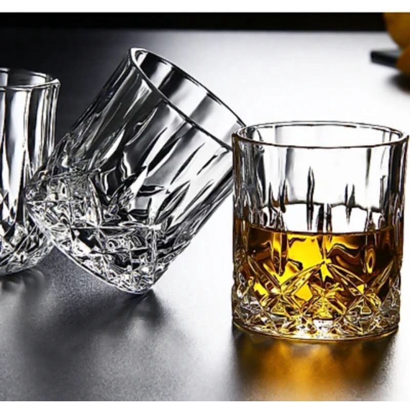 Bộ 6ly thủy tinh cao cấp hoa văn Jim Beam Whiskey Glass 300ml hàng nhập thiết kế sang trọng