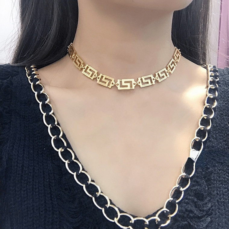 Dây chuyền dạng xích màu vàng phong cách cổ điển 19a1383