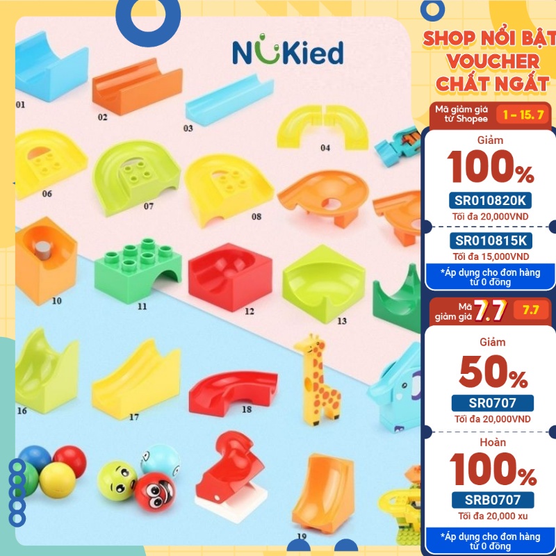 PK Lắp Ráp Xếp Hình Nhựa ABS Đồ Chơi Thông Minh Cho Bé - Mảnh Ghép Lớn Chắc Chắn - Nukied VN