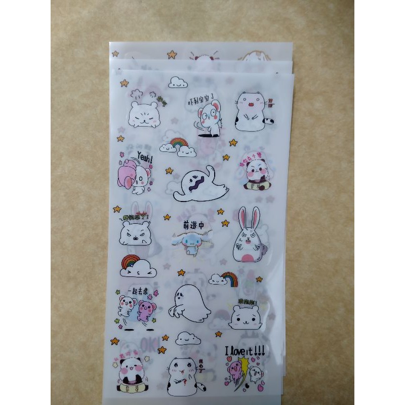 Set 1 Stickers (6 tấm nhỏ) những loài vật dễ thương