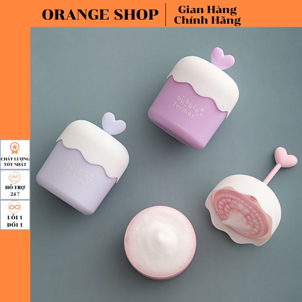 Cốc Tạo Bọt Sữa Rửa Mặt Thông Minh Bình tạo bọt màu pastel cực xinh Orange Shop