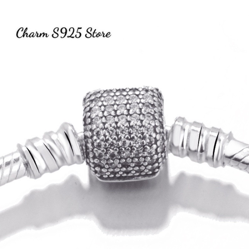 KHOÁ CHỐT THAY THẾ VÒNG PAN HÌNH TRỤ ĐÍNH ĐÁ BẠC S925 CAO CẤP