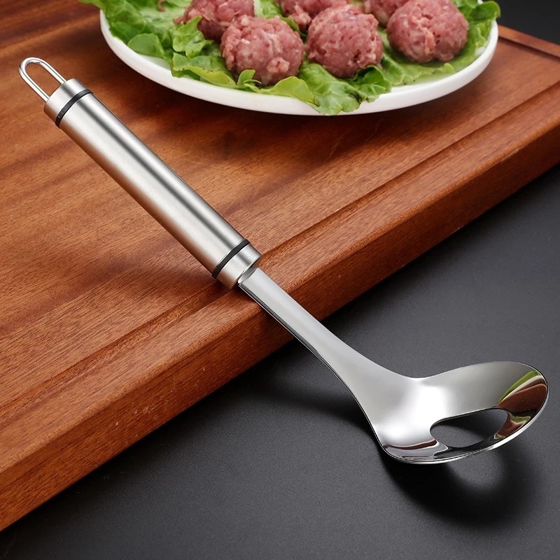 Muỗng làm thịt viên chất liệu thép không gỉ chống dính tiện dụng