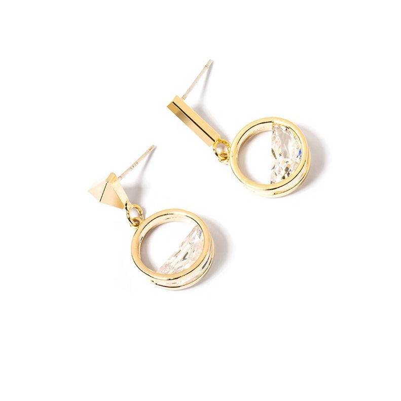 Bông tai đính đá zircon phong cách thời trang hàn quốc