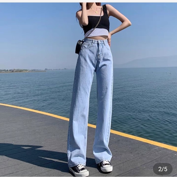 Quần bò jean nữ xuông ống rộng dáng vintage hót nhất 2022 jeanTH | BigBuy360 - bigbuy360.vn